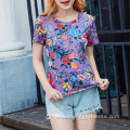 Women Print Short Sleeve Loose Casual Top/T-shirt